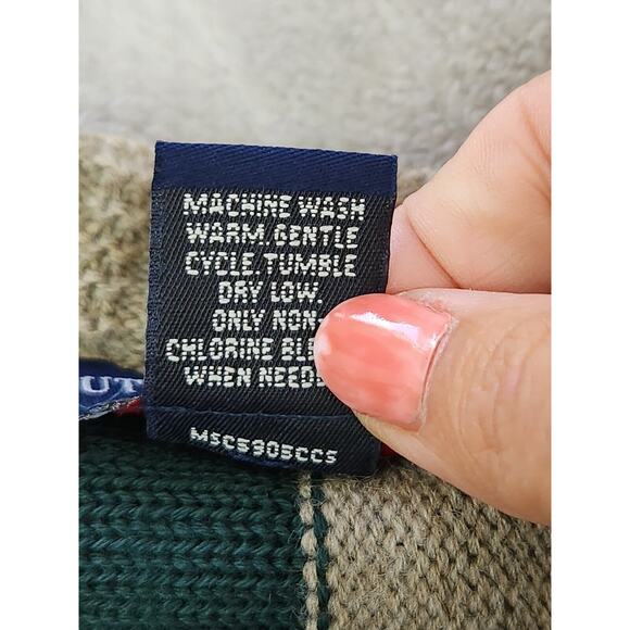 Vintage Sutter & Grant Sweater Oatmeal Burgundy Navy Green Sweater Medium - Picture 10 of 10